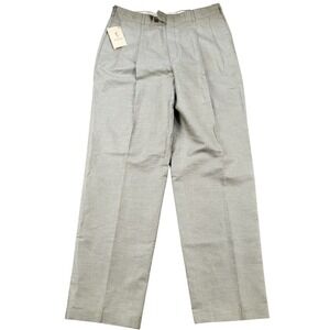 90's Vtg Slates Levi Strauss Mens 36x34 Cotton Linen Pleated Pants 10840-6134